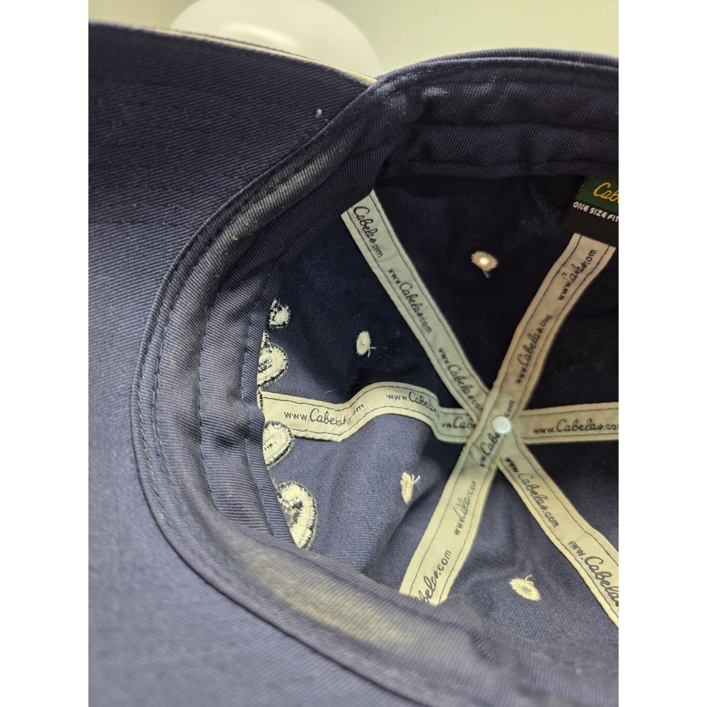 Vintage Cabela's Spellout Navy Blue Baseball Cap World's Foremost Outfitter - Picture 7 of 8